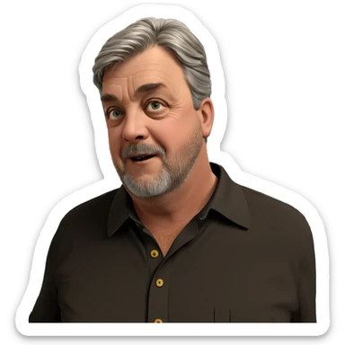 old man in collared shirt sticker