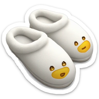 very warm slippers white  sticker