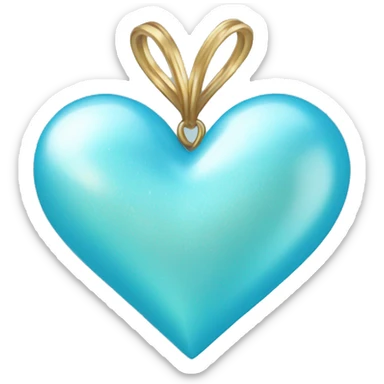 delicate light blue heart with shimmery shine, voluminous and round sticker