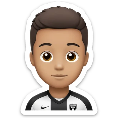 Cute cartoon soccer player wearing Angers SCO black and white jersey sticker