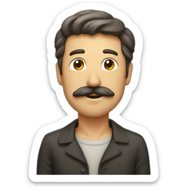 Homme avec une petite moustache rectangulaire sticker