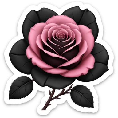 black rose, without green leaves, just flower sticker
