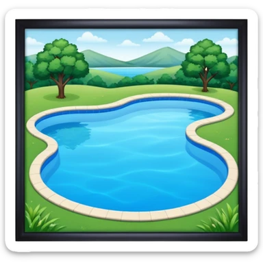 piscina con paisaje sticker