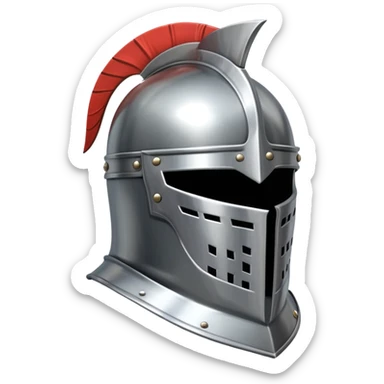 medieval knight helmet with visor sticker