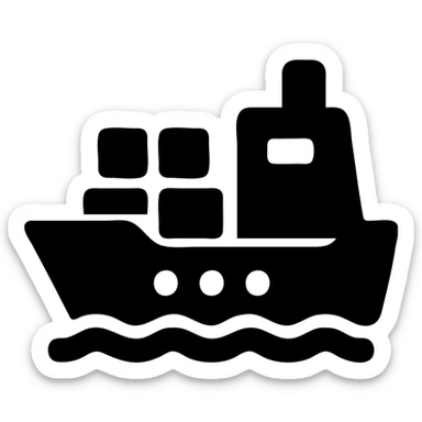 solid filled icon of a ship sticker
