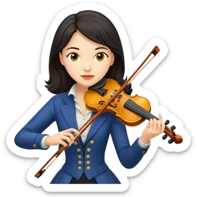 yellow-colored violinist woman  sticker