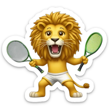 lion-playing-tennis sticker
