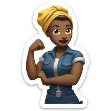 white skin Rosie the Riveter shows biceps  sticker