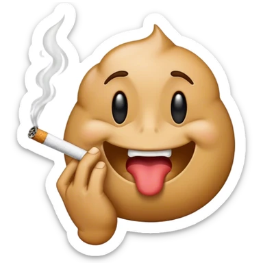 A puke emoji holding a cigarette sticker