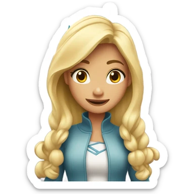 Blonde girl at Disney castle  sticker