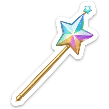 glitter magic wand sticker