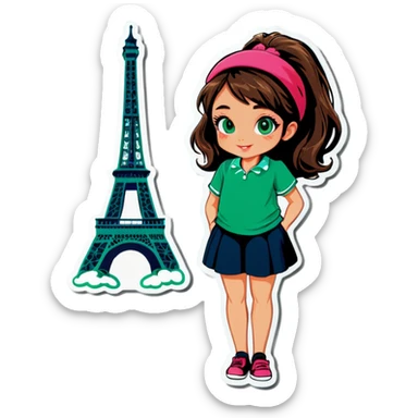 Girl with a shirt paris green sticker