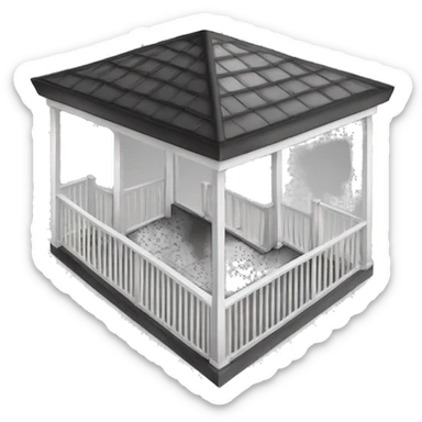 create an emoji in black and white representing a veranda(Balcony) with a glass fence. Make it plain and simple without much detail. sticker