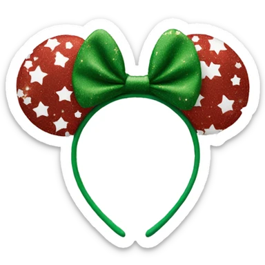disneyworld minnie ears with christmas color sticker