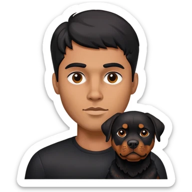 Man’s body Rottweiler head sticker