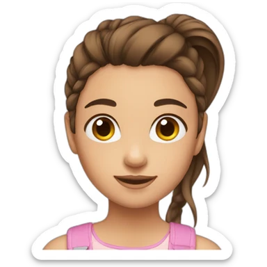 Girl with brown hair in a ponytail sticker
