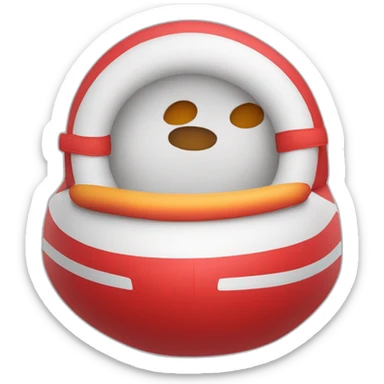 un emoji de un barco inflable rojo pero con motor  sticker