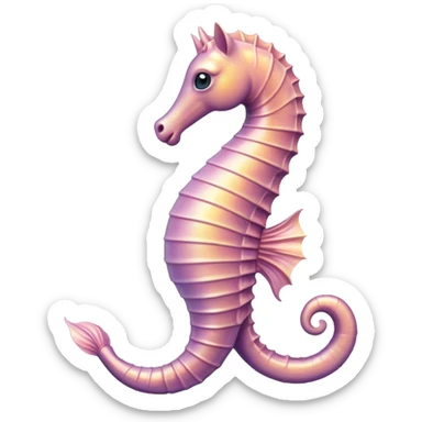 Cinematic Realistic Noble Sea Horse Portrait Emoji, Poised and graceful, with a slender, curved body and an elegantly arched neck adorned with finely detailed, shimmering scales in soft pastel hues, and gentle, focused eyes, rendered with lifelike texture and natural light; high shine, intelligent and serene, styled with an air of oceanic elegance, focused and attentive, soft glowing outline, capturing the essence of a watchful and confident sea horse that appears to drift out of the screen with effortless grace! sticker