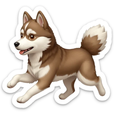 a husky dog running towards the left sticker