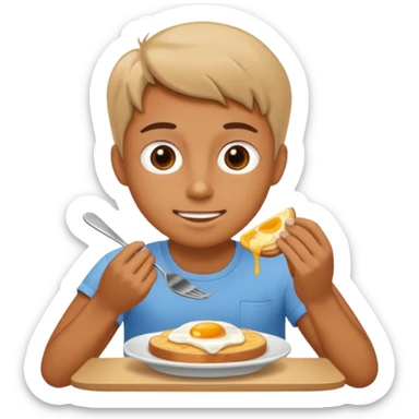 someone eating breakfast sticker