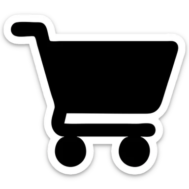 Make the shopping cart icon solid black, keep it facing right, with a transparent background. sticker