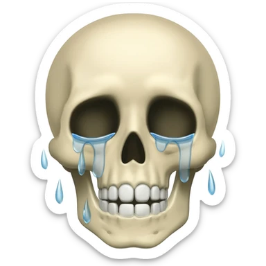 Laughing crying skull sticker