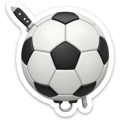 knife stuck in a soccer ball sticker