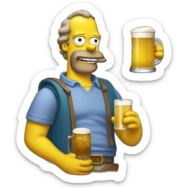 homer simson avec une bierre sticker