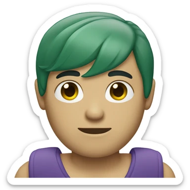 transgender masc with green hair and beard sticker