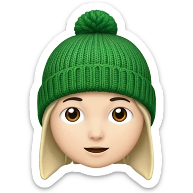 a green beanie sticker