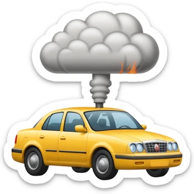 smoke coming out of a car silencer  sticker