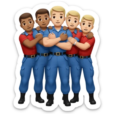 Soldados dando un abrazo de fraternidad sticker