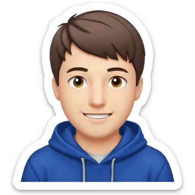 Draw MrBeast in casual hoodie with short hair & friendly smile. sticker