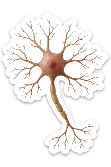 neurone umano anatomico fluttua in aria realistici in 4k sticker