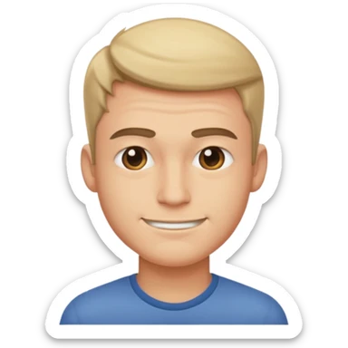 guy smirking with side eye full body sticker