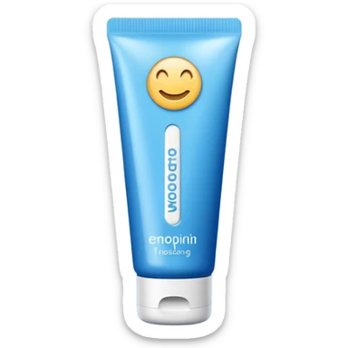 blue cream tube packaging sticker