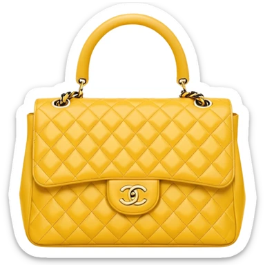 chanel butter yellow bag with gold hardware sticker