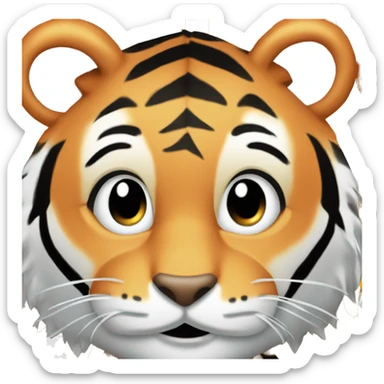 Cute smiling tiger stripe with J initial  sticker
