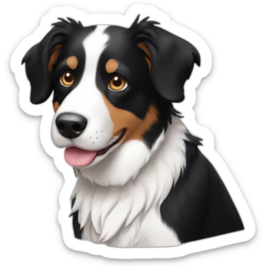 black and white border collie beagle sticker