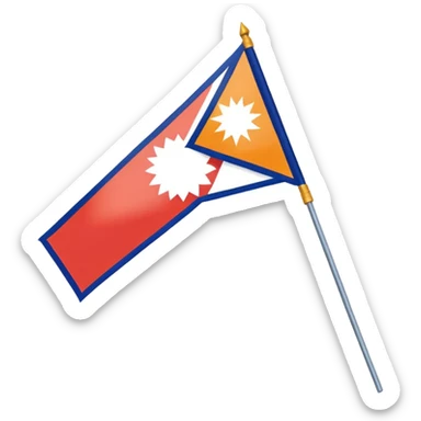 Nepal flag like orange colour flag sticker
