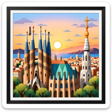 barcelona and sagrada familia sticker