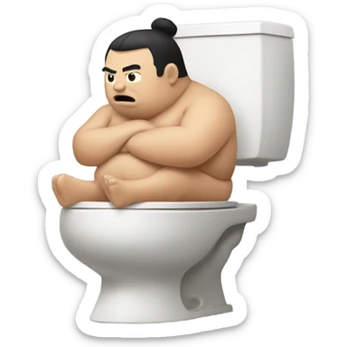 Sumo on the toilet  sticker