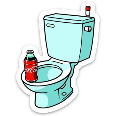 Coca cola can singing in the toilet sticker