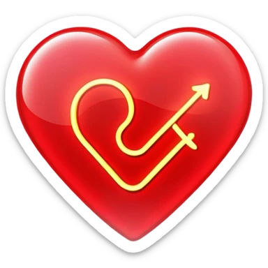 A neon heart shaped sign with saying OK sticker