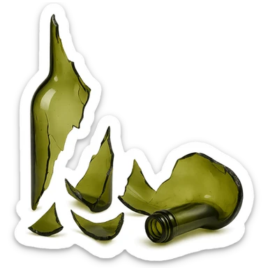 broken wine bottle, variation 5 sticker