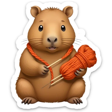 The capybara knits. sticker