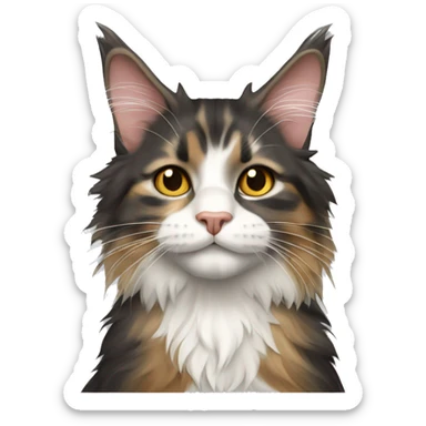  mainecoon cat tricolor sticker