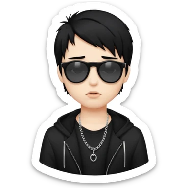 emo boy model with lip piercing sunglasses sticker