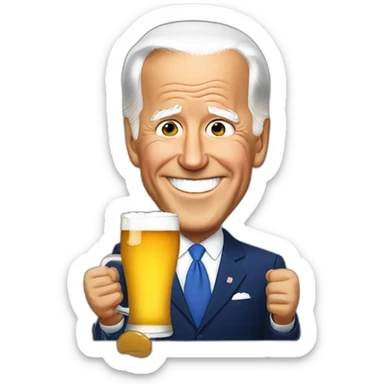 Joe biden drink beer sticker