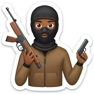 Man with ski mask shooting sticker